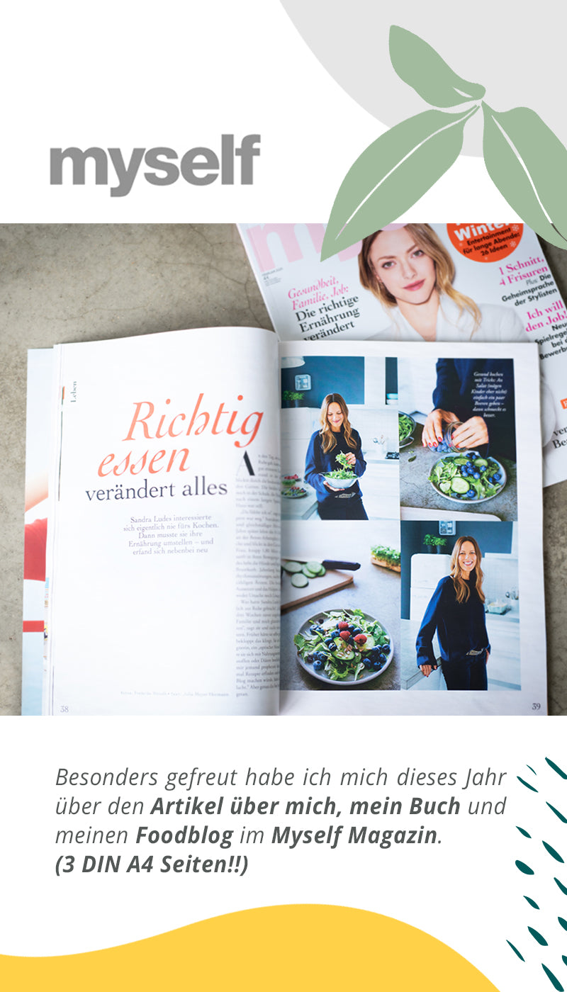 Sandra Ludes Kochbuch Buchtipp Empfehlung Myself Magazin - vegetarisch, zuckerfrei, glutenfrei, gesund, schnell und einfach kochen für Kinder und die Familie
